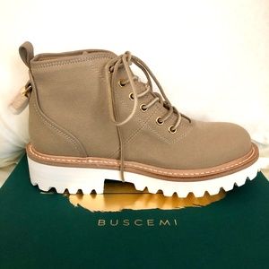 BUSCEMI -  LOTTA WHITE SOLE COMBAT BOOT